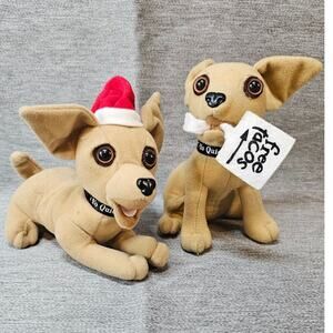 Taco Bell Chihuahua Plush Dog Free Taco's Sign 90s AND Santa hat 90s